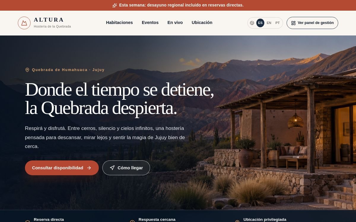 Ingreso de la App Alojamiento Norte