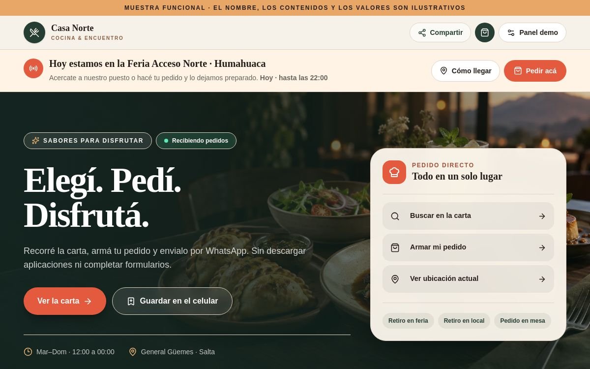 Ingreso de la Carta Digital Gastronómica