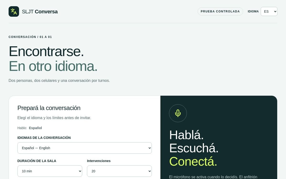 Ingreso de la App SLJT Conversa
