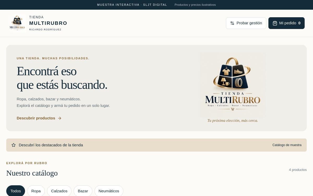 Ingreso de la App Tienda Multirubro
